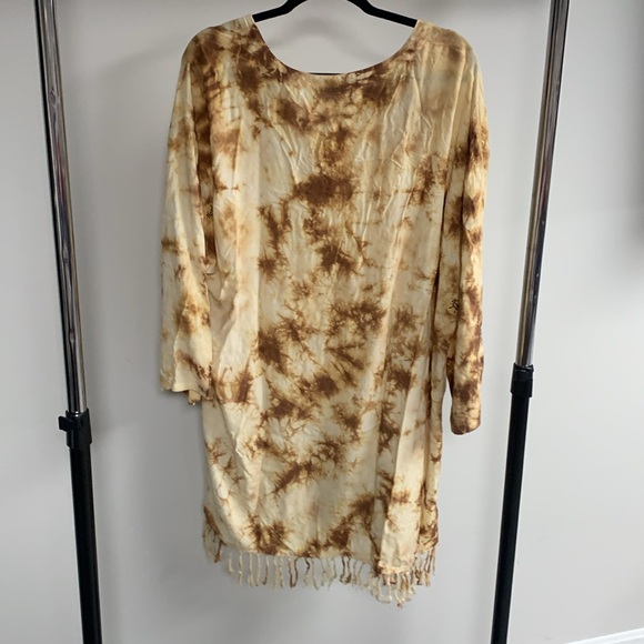 Vintage Meetu Magic Beaded Tie Dye Fringe Button Up Shirt Size 3X - Picture 6 of 6